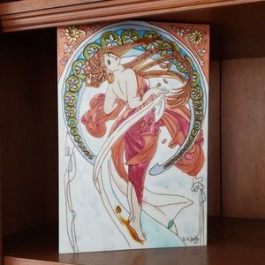 Art Nouveau Ceramic decoritive tile 8×12 🆕️